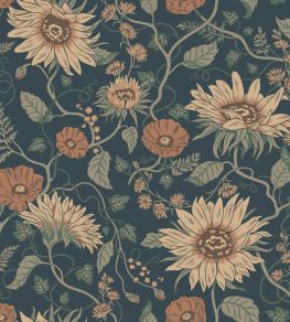 Solveig Wallpaper by Sandberg Midnight Blue