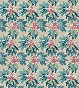 Sonia Fabric by Nina Campbell Teal/Ruby