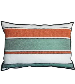 Sorrente Cushion 40 x 60cm by Casamance Emeraude Orange