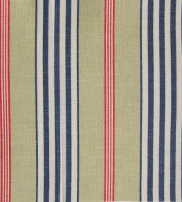 Steyning Fabric by Titley and Marr Prussian, Red & Grass