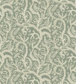 Stitched Birds Wallpaper by Josephine Munsey Aqua
