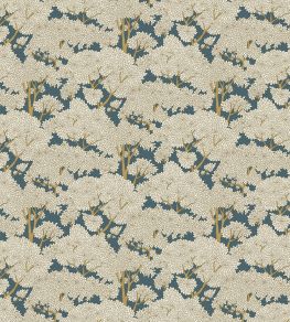 Stockend Woods Fabric by Josephine Munsey Navy and Ochre