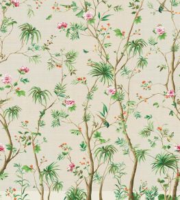 Stone House Court Grasscloth Mural by Today Interiors Vintage Pearl