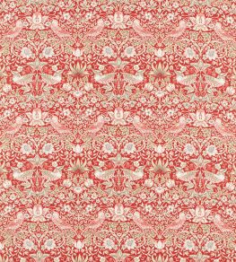 Strawberry Thief Fabric by Morris & Co Indian Red
