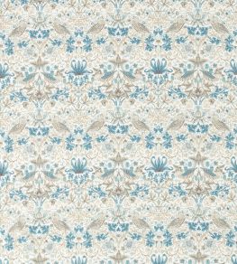 Strawberry Thief Fabric by Morris & Co Slate / Vellum