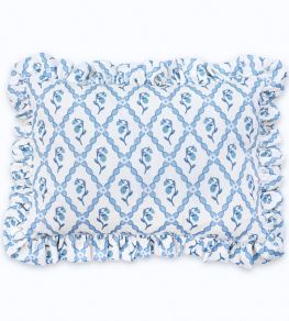 Strawberry Trellis Cushion 46 x 32cm by Barneby Gates China Blue