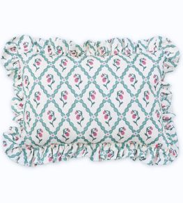 Strawberry Trellis Cushion 46 x 32cm by Barneby Gates Vintage Cream