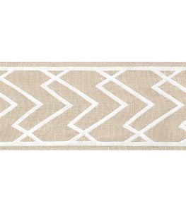 Summit Applique Tape Trimming by Thibaut White on Linen