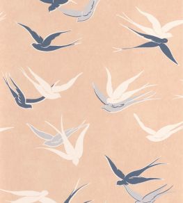 Swallow Wallpaper by Casadeco Rose Nude