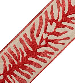 Tahiti Embroidered Border Trimming by Samuel & Sons Coral