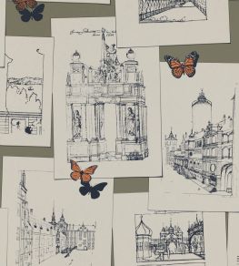 The Butterfly Effect Wallpaper by Langelid Von Bromssen Dusty Orange