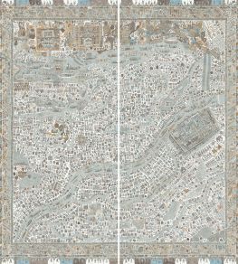 The Map Maxi Mural by Lewis & Wood Aqua Vita