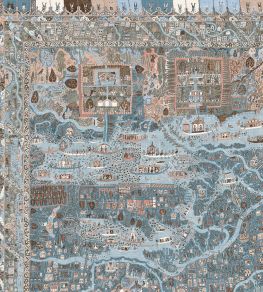The Map Mini Mural by Lewis & Wood Blue Almond