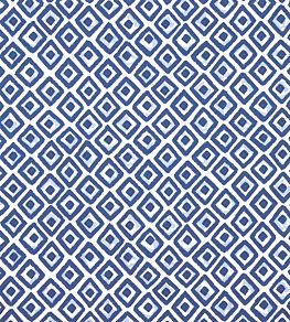 Indian Diamond Fabric by Thibaut Blue