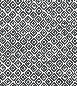 Indian Diamond Fabric by Thibaut Black
