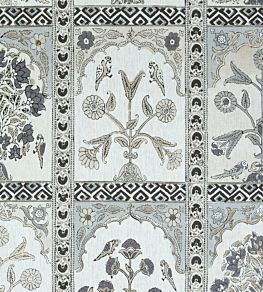 Indian Panel Fabric by Thibaut Black and White