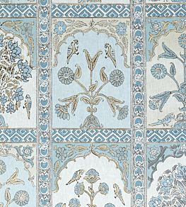 Indian Panel Fabric by Thibaut Spa Blue