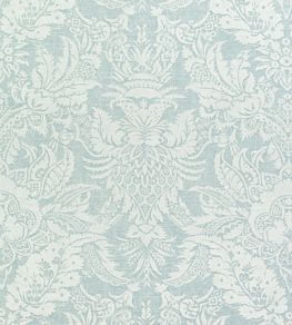 Chardonnet Damask Fabric by Thibaut Aqua