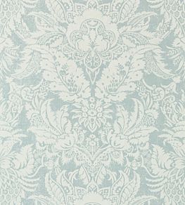 Chardonnet Damask Wallpaper by Thibaut Aqua
