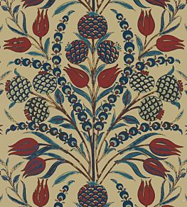 Corneila Wallpaper by Thibaut Red/Teal
