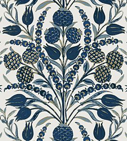 Corneila Wallpaper by Thibaut Navy