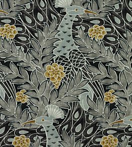 Desmond Fabric by Thibaut Black and Charcoal