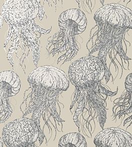 Jelly Fish Bloom Wallpaper by Thibaut Silver/Beige