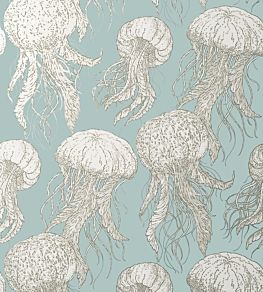 Jelly Fish Bloom Wallpaper by Thibaut Aqua