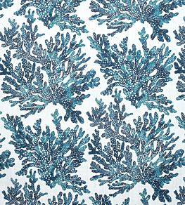 Marine Coral Fabric by Thibaut Navy