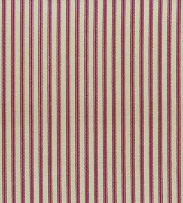 Ticking Stripe 1 Rustic Fabric by Ian Mankin Claret