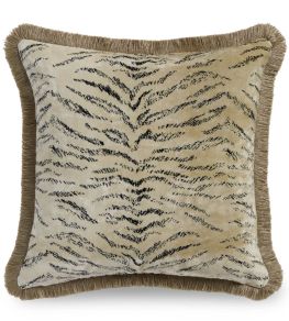 Tiger Velvet Cushion 55 x 55cm by James Hare Ivory