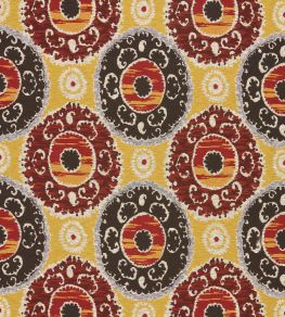 Timour Fabric by Osborne & Little Charcoal/Brick