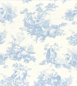Tissu Scene D'ete Fabric by Camengo Bleu Porcelaine