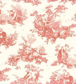 Tissu Scene D'ete Fabric by Camengo Rouge Carmin