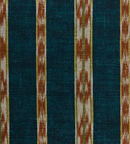 Ikat Stripe Fabric by Titley and Marr Turquoise