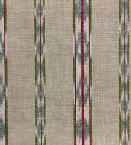Ikat Stripe Fabric by Titley and Marr Chartreuse & Rose