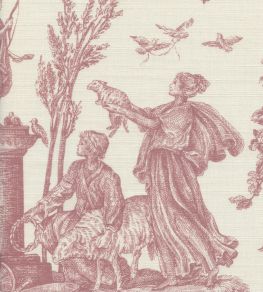 Toile Baptiste Fabric by Lewis & Wood Cerise