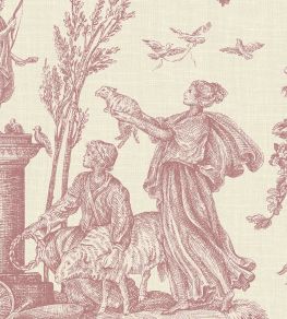 Toile Baptiste Wallpaper by Lewis & Wood Cerise