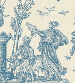 Toile Baptiste Wallpaper by Lewis & Wood Ciel