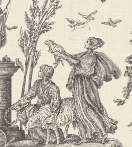 Toile Baptiste Wallpaper by Lewis & Wood Douce Noir