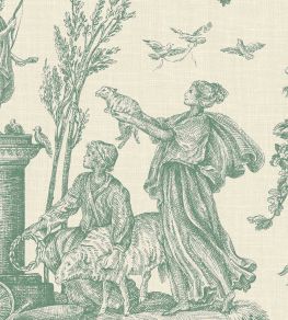 Toile Baptiste Wallpaper by Lewis & Wood Jade