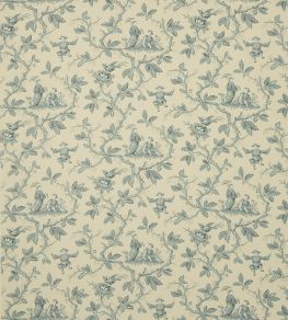 Toile Chinoise Fabric by Colefax and Fowler Aqua