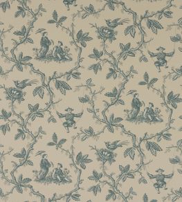 Toile Chinoise Wallpaper by Colefax and Fowler Aqua