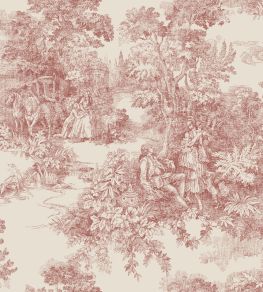 Toile de Jouy Wallpaper by Borastapeter Burgundy