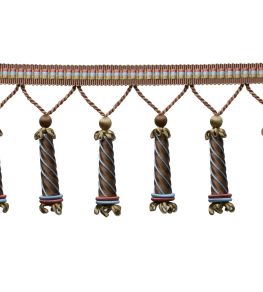 Trianon Carved Beaded Fringe Trimming by Samuel & Sons Chocolat