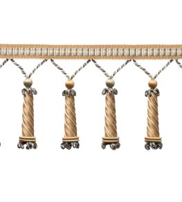 Trianon Carved Beaded Fringe Trimming by Samuel & Sons Citrine