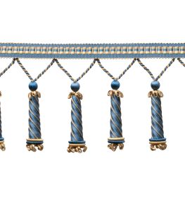 Trianon Carved Beaded Fringe Trimming by Samuel & Sons Lapis