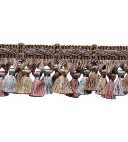 Trianon Scalloped Tassel Fringe Trimming by Samuel & Sons Chocolat