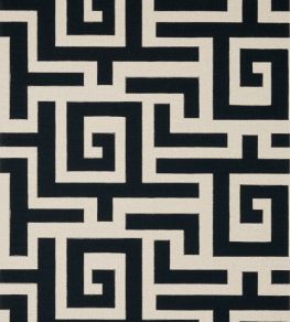 Tulum Applique Fabric by Thibaut Black on Natural