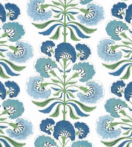 Tybee Tree Fabric by Thibaut Green and Blue